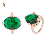 Anillos solitarios de oro rosa con piedras grandes gigantes