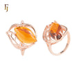 Кольца-пасьянсы Marquise Amber Orange Red с большими цирконами