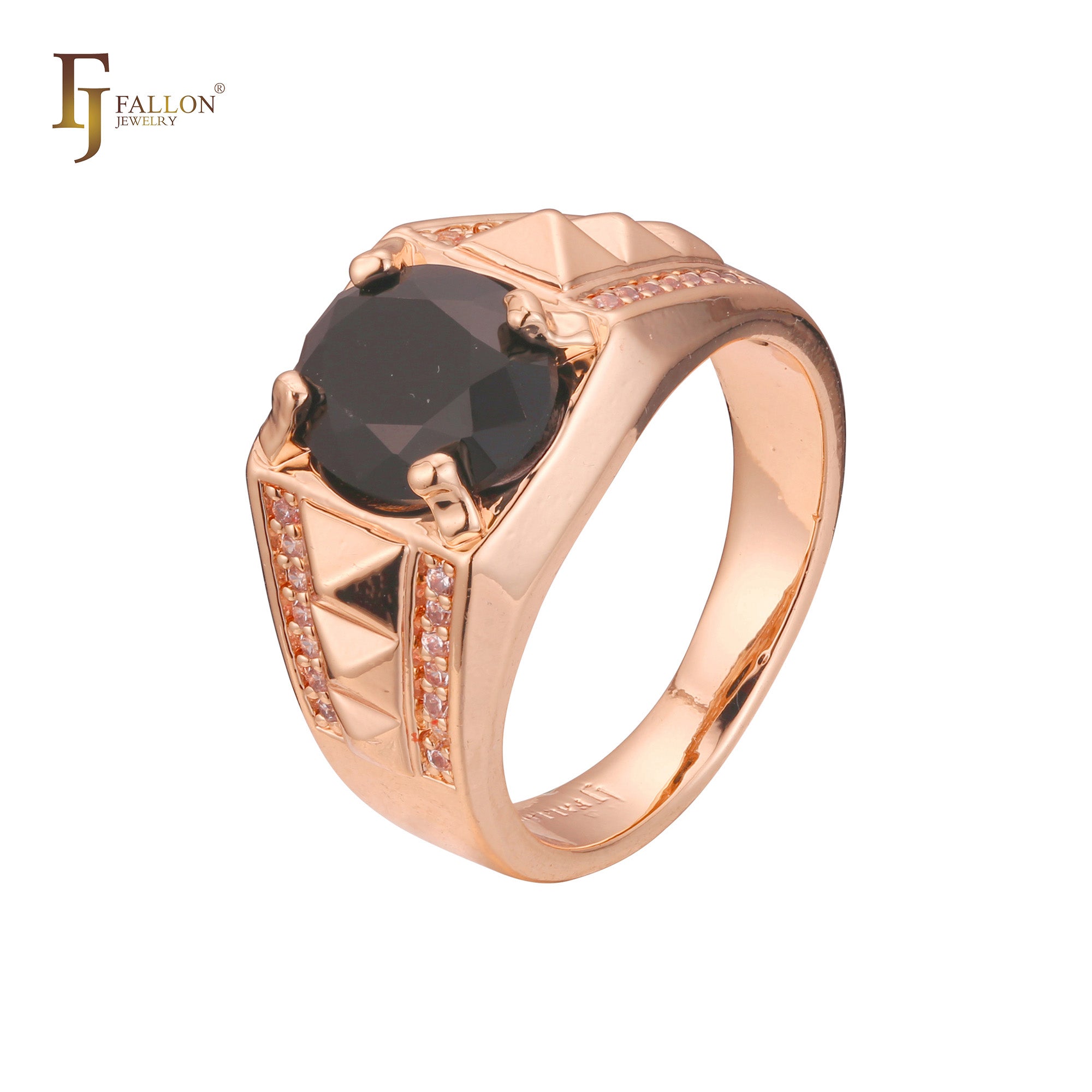 Мужские кольца Solitaire из 18-каратного золота, Жёлтое золото 585 пробы и покрытия из Красное золото 585 пробы