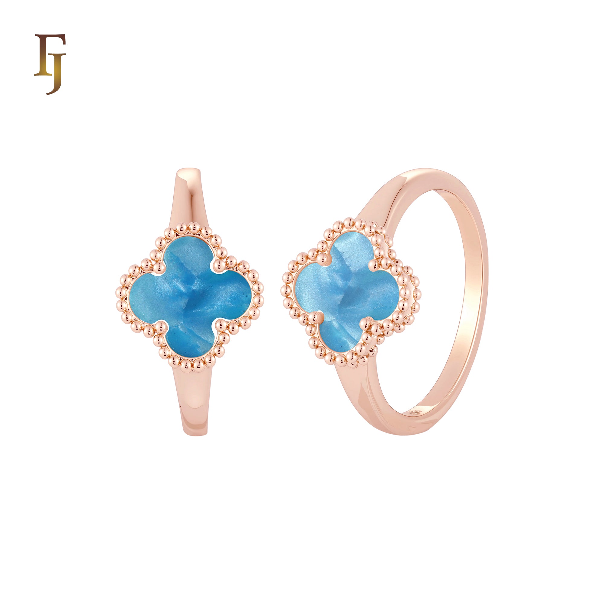 🔥 Minimalism Elegant Black or white Clover design Rose Gold  Fashion Rings