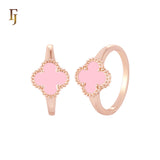 🔥 Minimalism Elegant Black or white Clover design Rose Gold  Fashion Rings