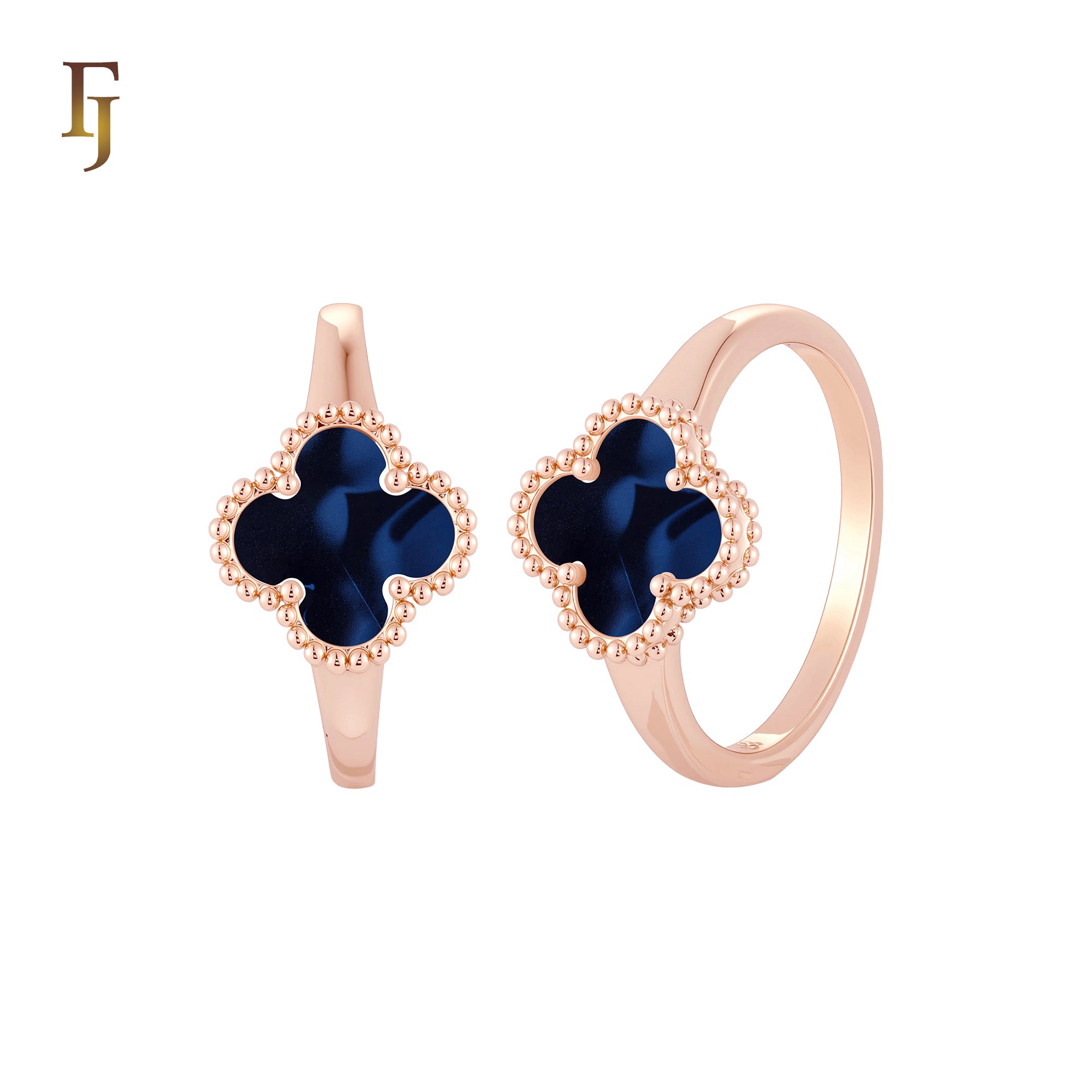🔥 Minimalism Elegant Black or white Clover design Rose Gold  Fashion Rings