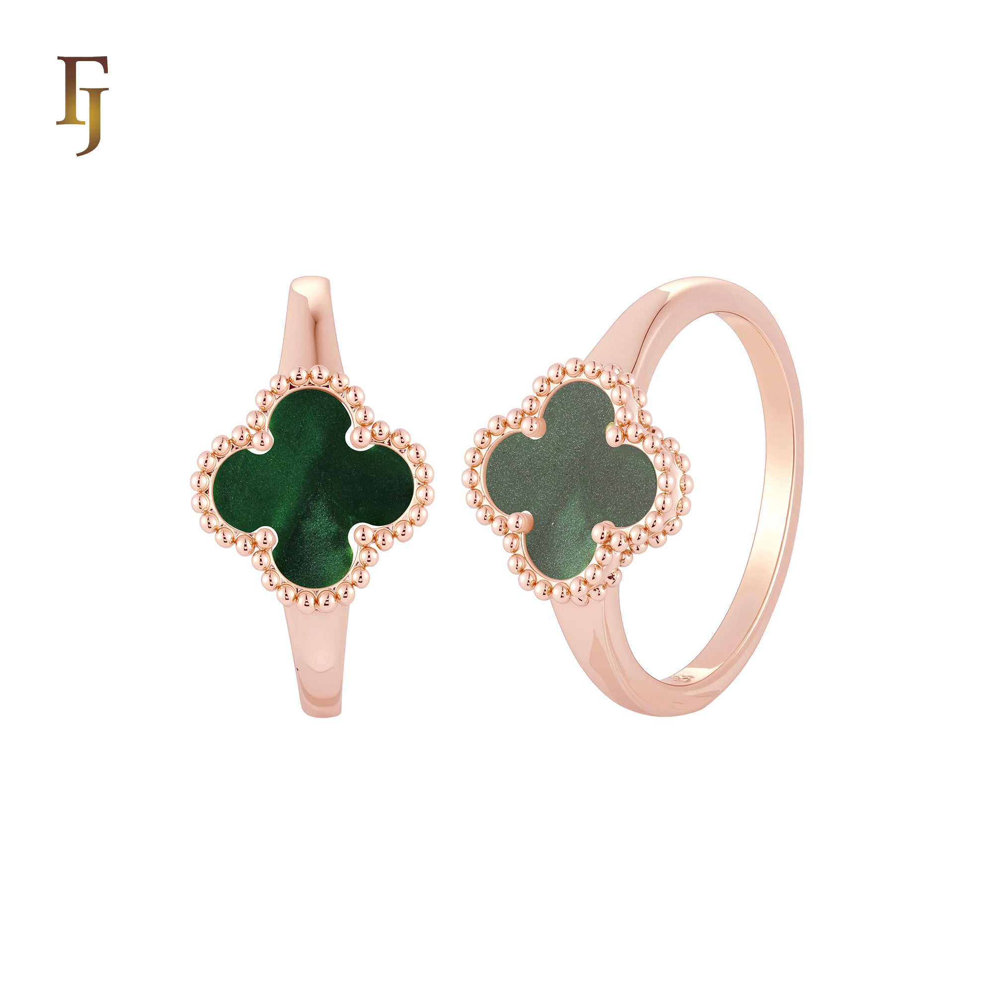 🔥 Minimalism Elegant Black or white Clover design Rose Gold  Fashion Rings