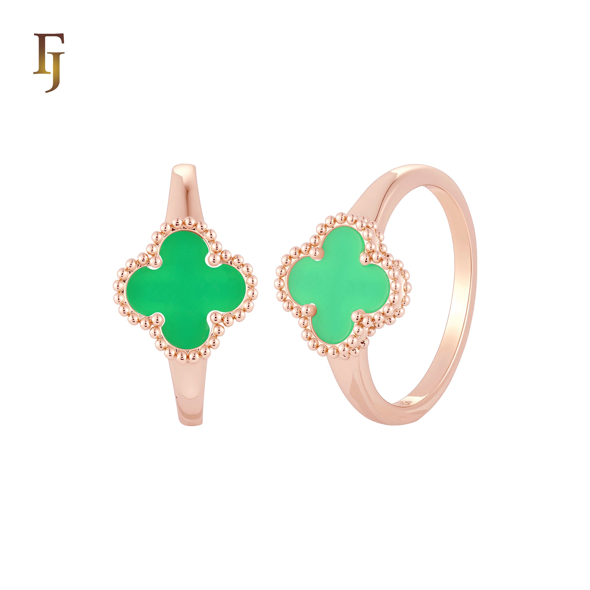 🔥 Minimalism Elegant Black or white Clover design Rose Gold  Fashion Rings