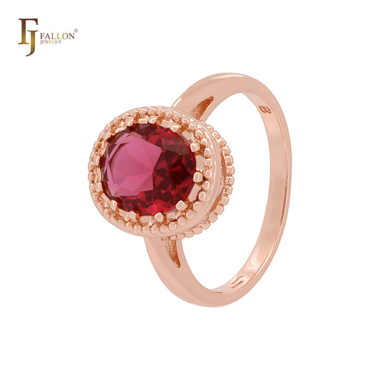 Halo Beads Solitaire Bunte CZ Roségold Verlobungsringe