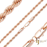 Classic French Rope chains plated in Rose Gold, two tone, three tone