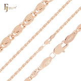 Cadenas ultradelgadas con eslabones de caracol enchapadas en Oro 14K, oro rosa [especial]