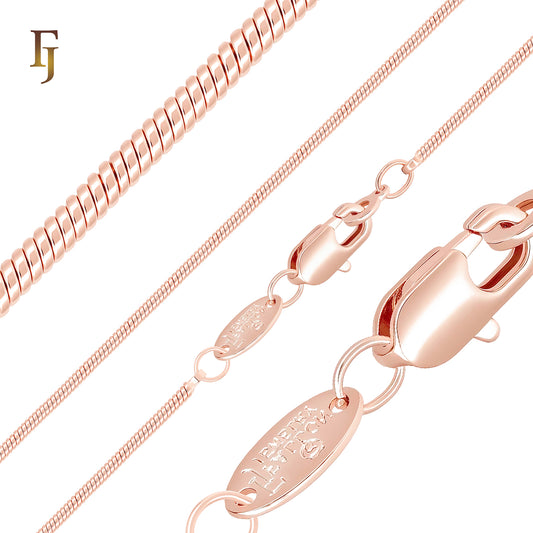 Rounded thin Snake Bone Rose Gold Snake Chain