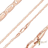 Graphite textured Mariner link 14K Gold, two tone, Rose Gold chains plated in 14K Gold, two tone