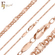 Cadenas martilladas con forma de rayos de sol y eslabones brillantes estilo Figaro chapadas en oro de 14 quilates y oro rosa de dos tonos