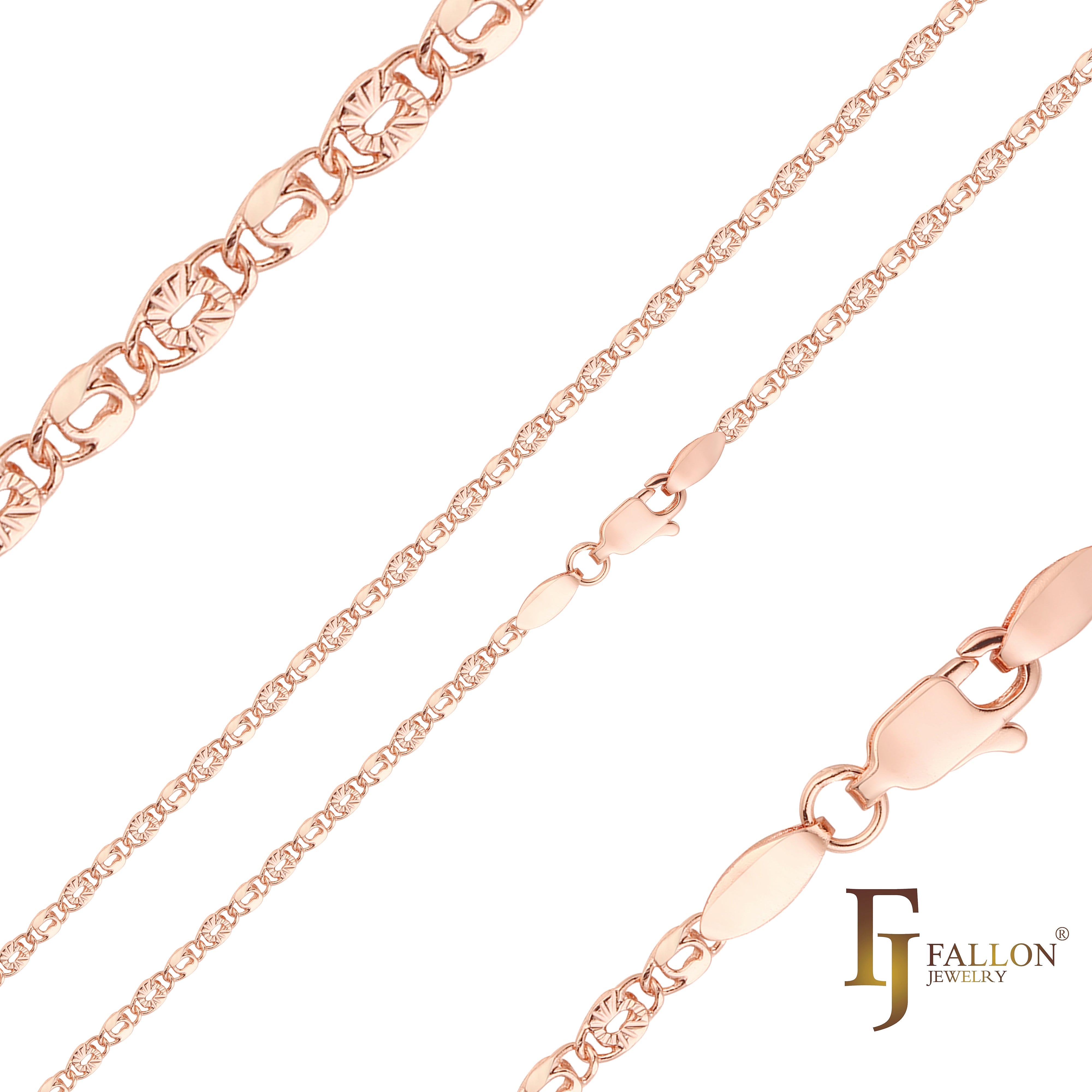 Цепочки с замочной скважиной в форме улитки, полузвездочки с покрытием из Красное золото 585 пробы