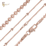 Cadenas de oro rosa y oro de 14 quilates con eslabones tipo cable Rolo martillados