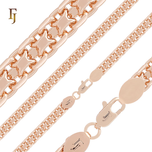 .Bismarck weaving anchor double link chains plated in Rose Gold