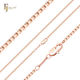 🔥 Thin Box link chains plated in 14K Gold, Rose Gold, White Gold