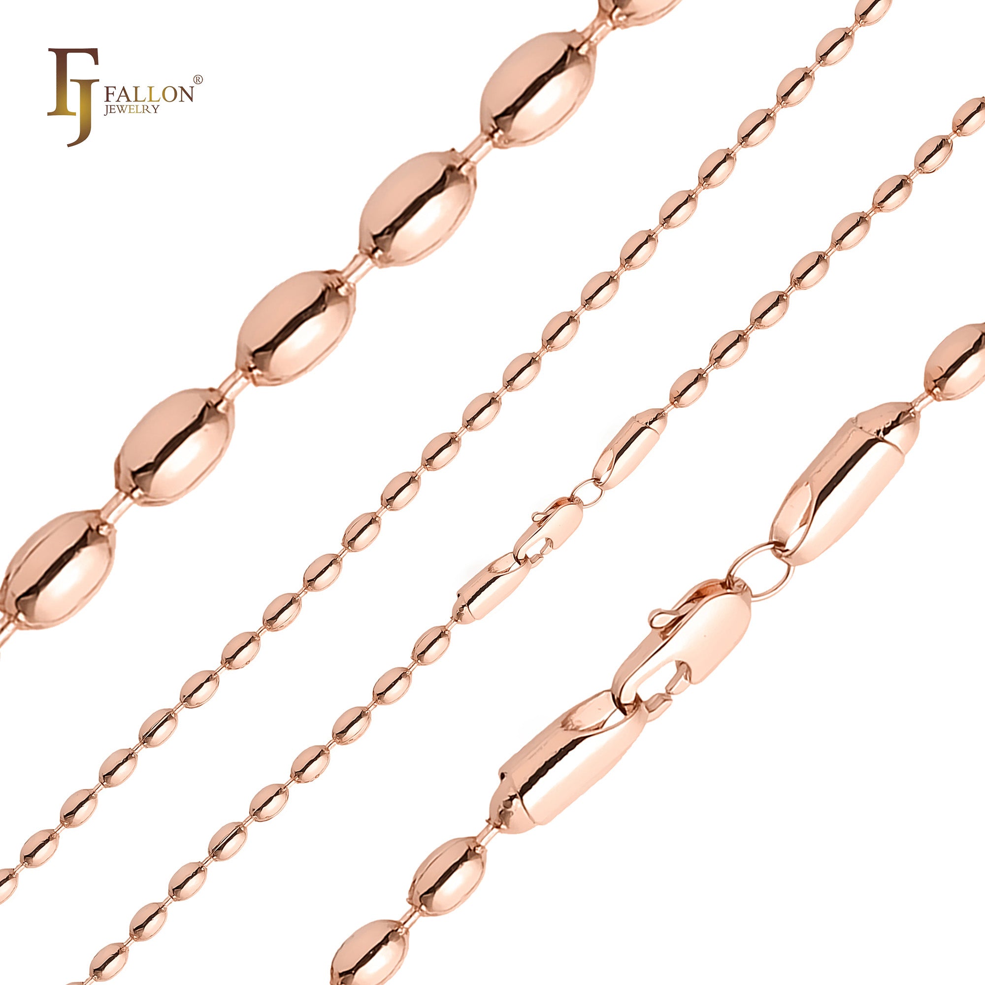 Rounded Marquise beads Rose Gold fancy Link Chain