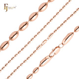 Rounded Marquise beads Rose Gold fancy Link Chain