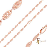 Cadenas de eslabones ovalados de dos tonos en oro rosa de 14 quilates y Cloud Fancy