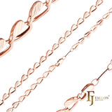 Стальные цепочки с изящными звеньями в форме сердца и листьев, покрытые белым золотом, золотом 14 карат, розовым золотом, двухцветные.