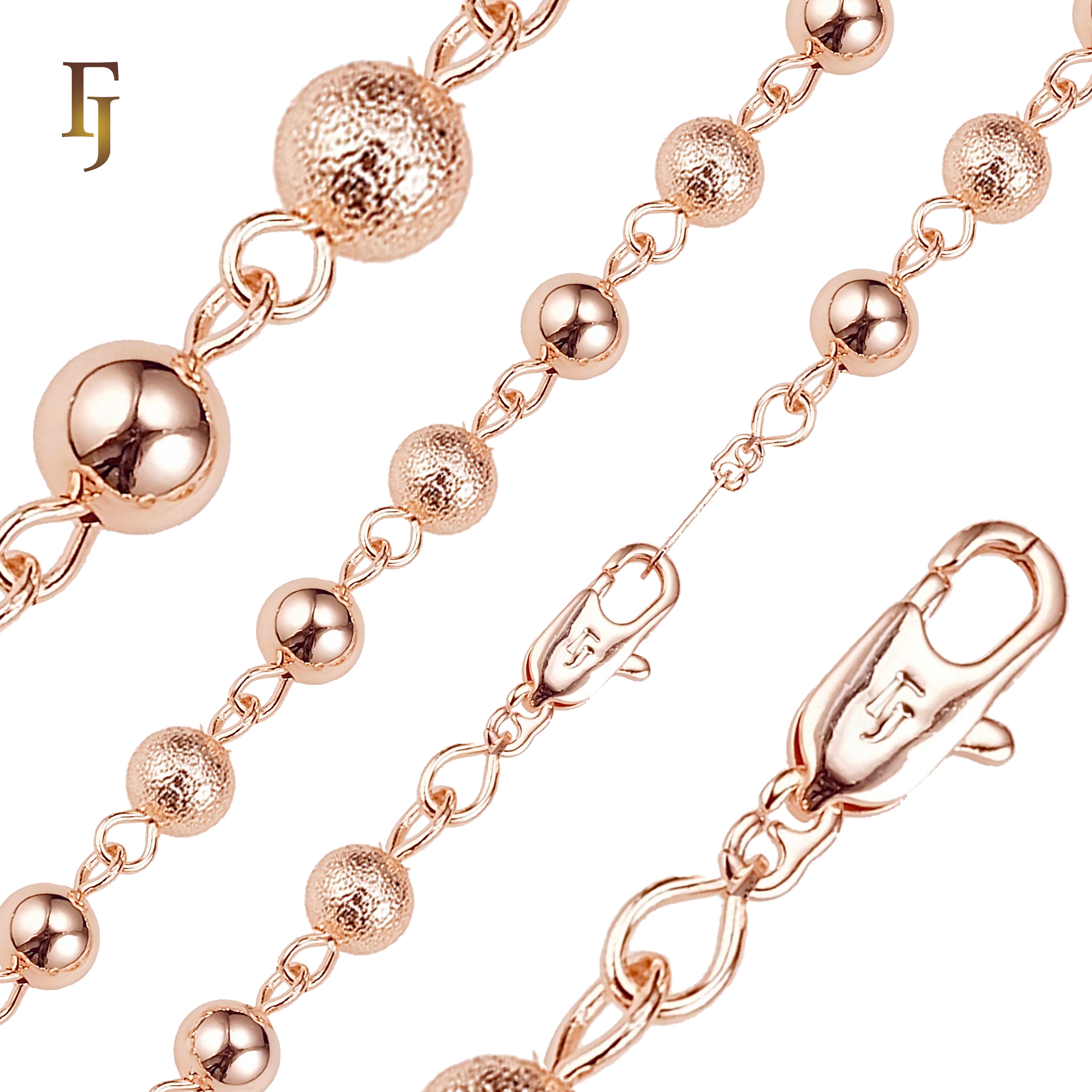 Cadenas de eslabones Beads enchapadas en Oro Blanco, Oro 14K, tricolor