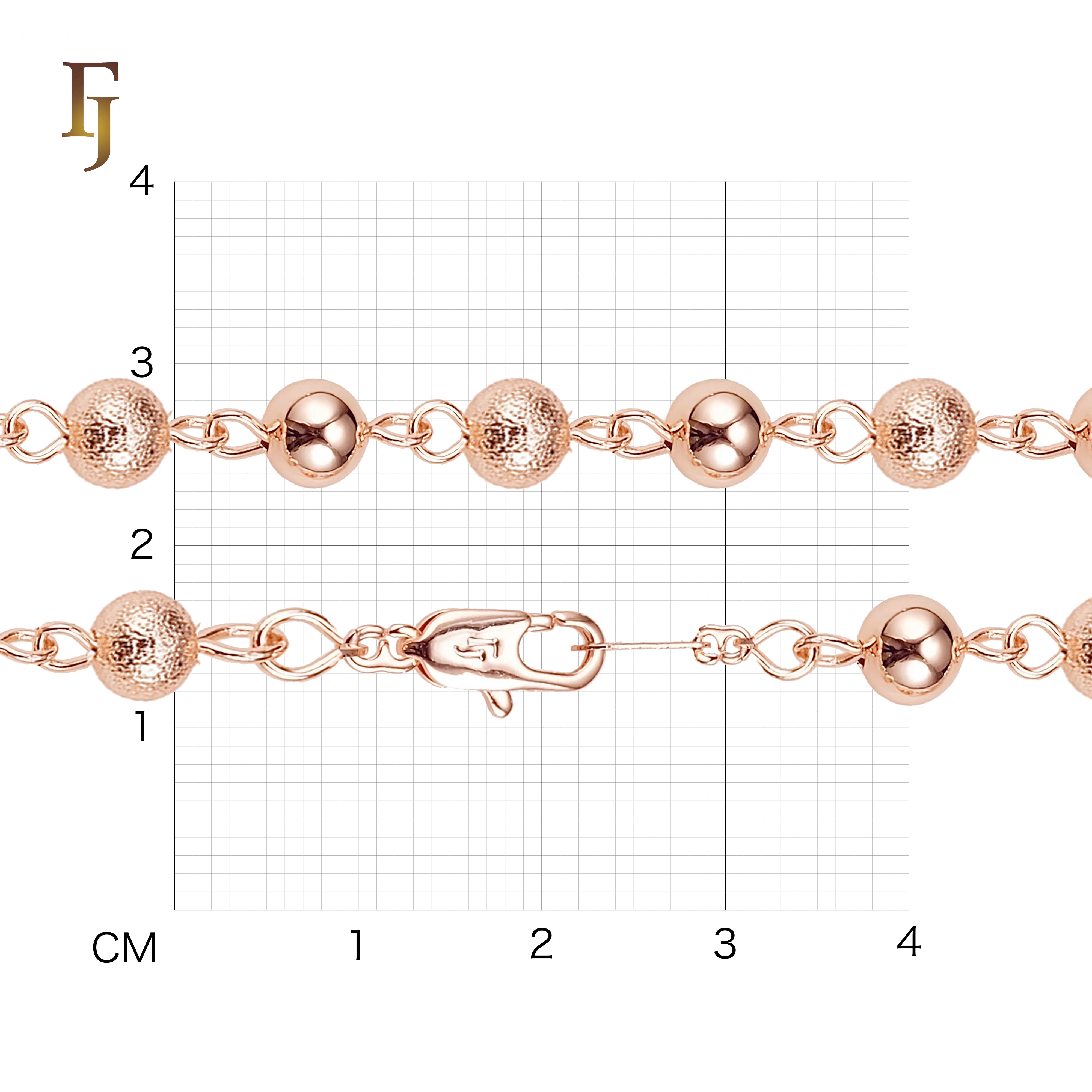 Cadenas de eslabones Beads enchapadas en Oro Blanco, Oro 14K, tricolor