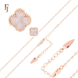 Браслеты или цепочки в форме скрепок из розового золота белого или черного клевера