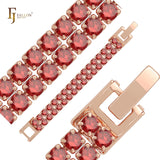 Pulseras de oro rosa y oro de 14 quilates con circonitas cúbicas