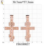 Orthodox Crucifix Pendant in Rose Gold with Russian Inscriptions – Religious Christian Jewelry by FJ Fallon Jewelry