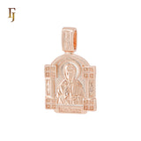 Pingente Saint Matrona Nikonova banhado em ouro rosa em dois tons