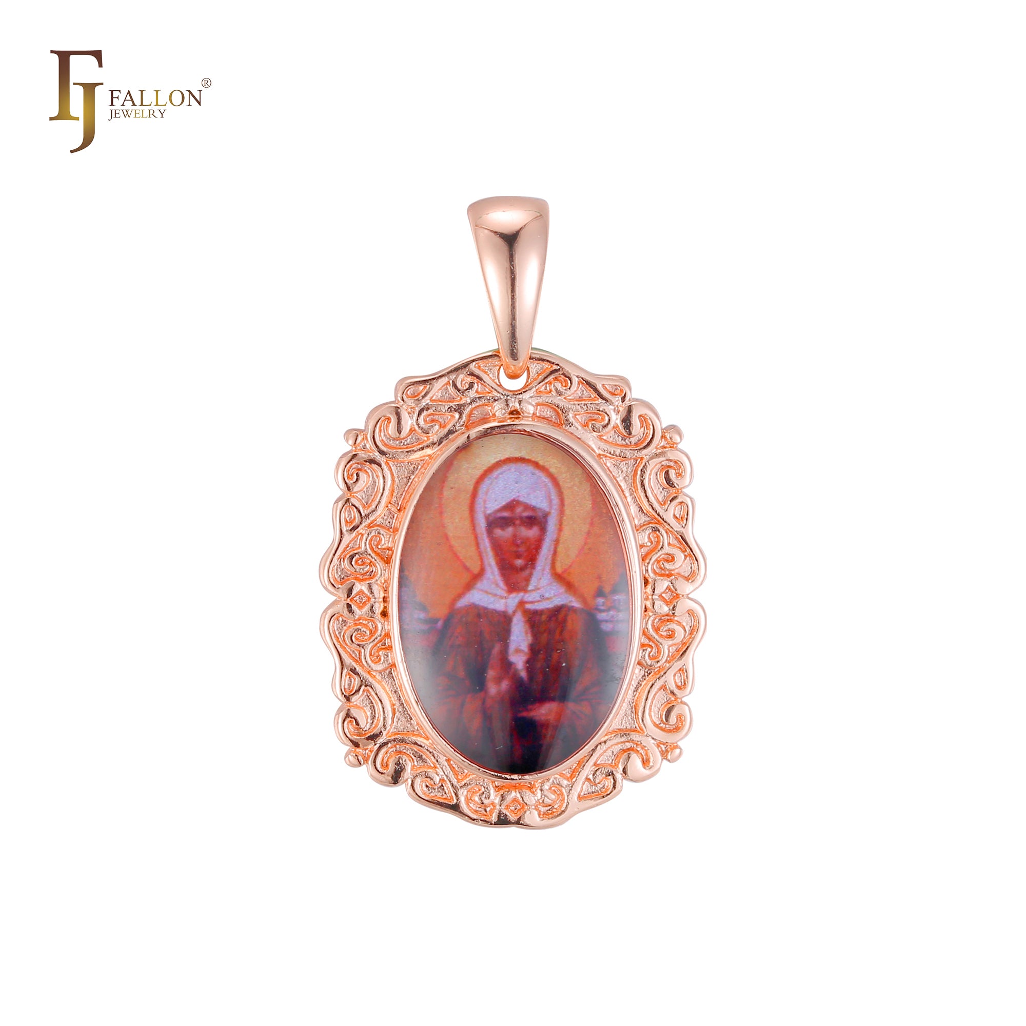 Religious portrait gallery pendant of Virgin Mary Guadalupe or Saint Matrona