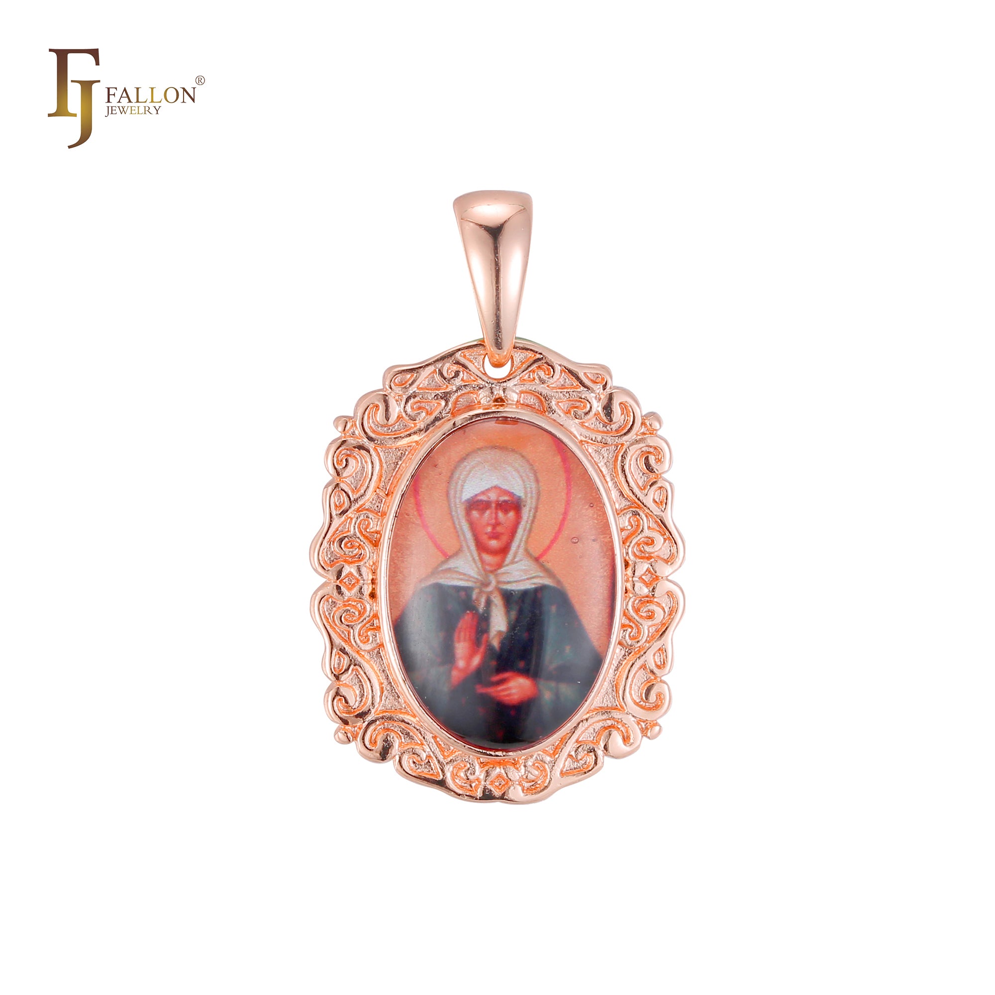 Religious portrait gallery pendant of Virgin Mary Guadalupe or Saint Matrona