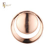 Rounded Circle and Moon Rose Gold Geometric Pendant