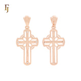 Orthodox Rose Gold two tone crucifix Cross pendant