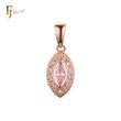 Подвеска Solitaire Marquise halo с CZ, золото 14 карат, розовое золото