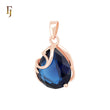 Solitaire teardrop stone Rose Gold solitaire Pendant