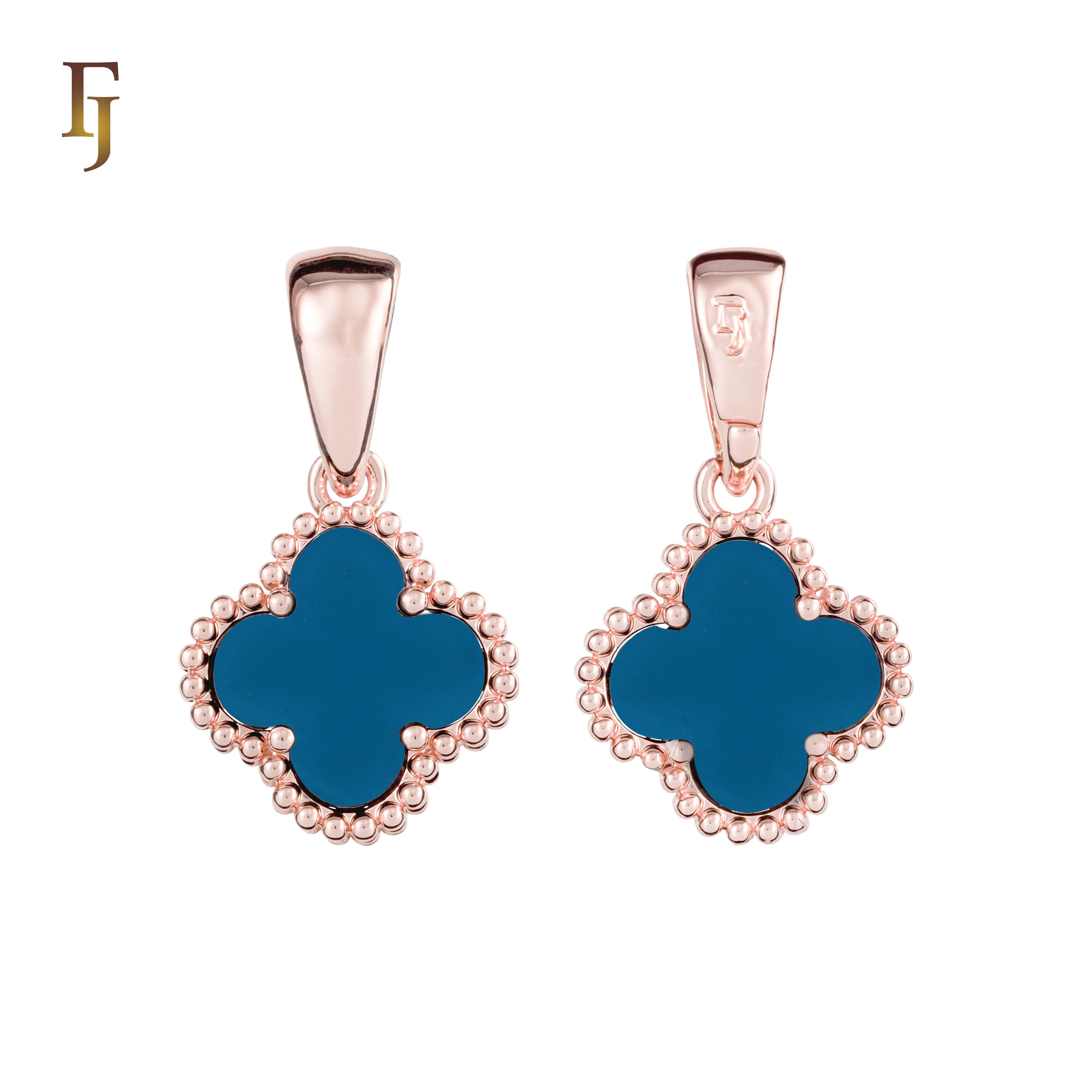Подвеска Lucky Colorful Clover из розового золота, золота 14 карат и белого золота