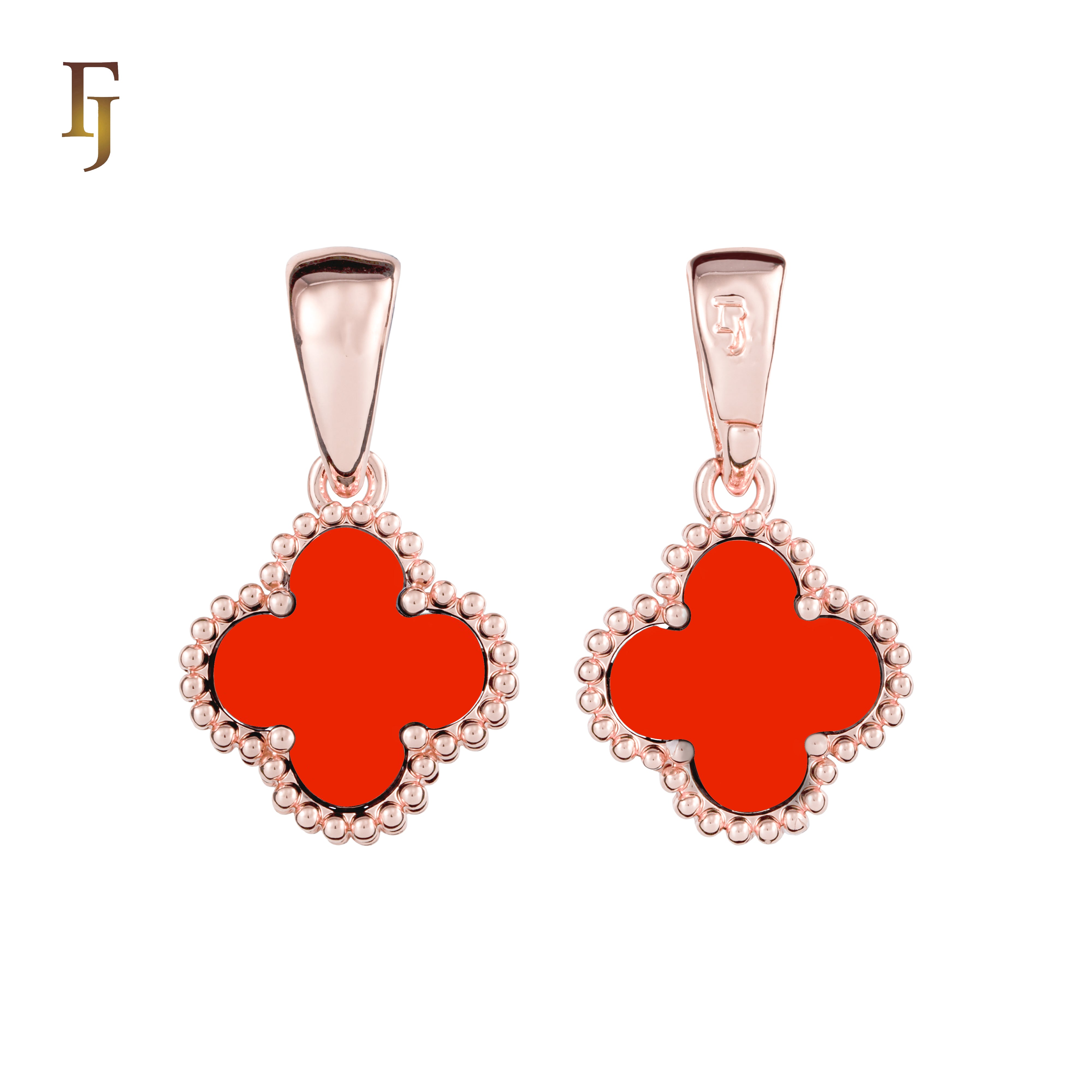 Подвеска Lucky Colorful Clover из розового золота, золота 14 карат и белого золота