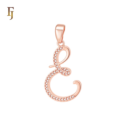 Elegant paved white CZs taste of art Rose Gold Minimalism Pendant