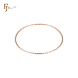 Thin textured rounded Rose Gold 1.3*55 Bangle