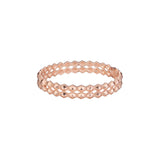 Pulseras de círculos de doble rombo chapados en oro de 14K, colores oro rosa.