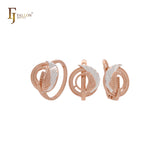 Engelsfederflügel Kreis Roségold Schmuckset mit Ringen