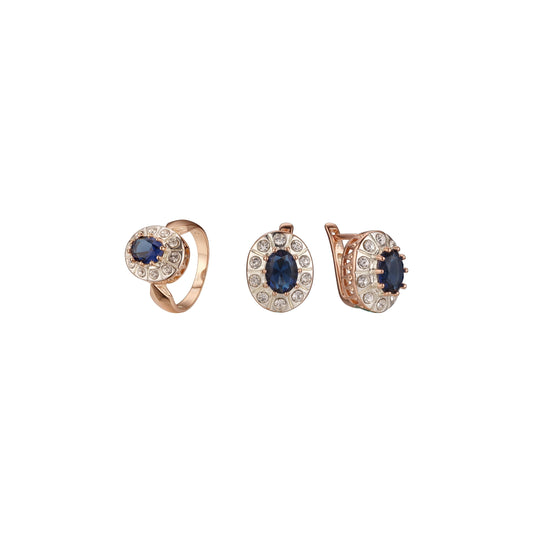 Halo de dos tonos de oro rosa con anillos