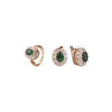 Conjunto de halo de oro rosa con anillos