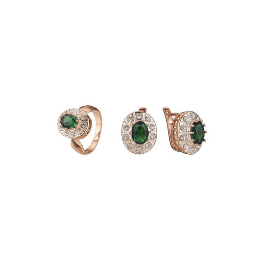 Halo de dos tonos de oro rosa con anillos