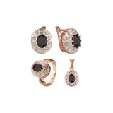 ローズゴールドメッキのヘイローセット、ツートーン