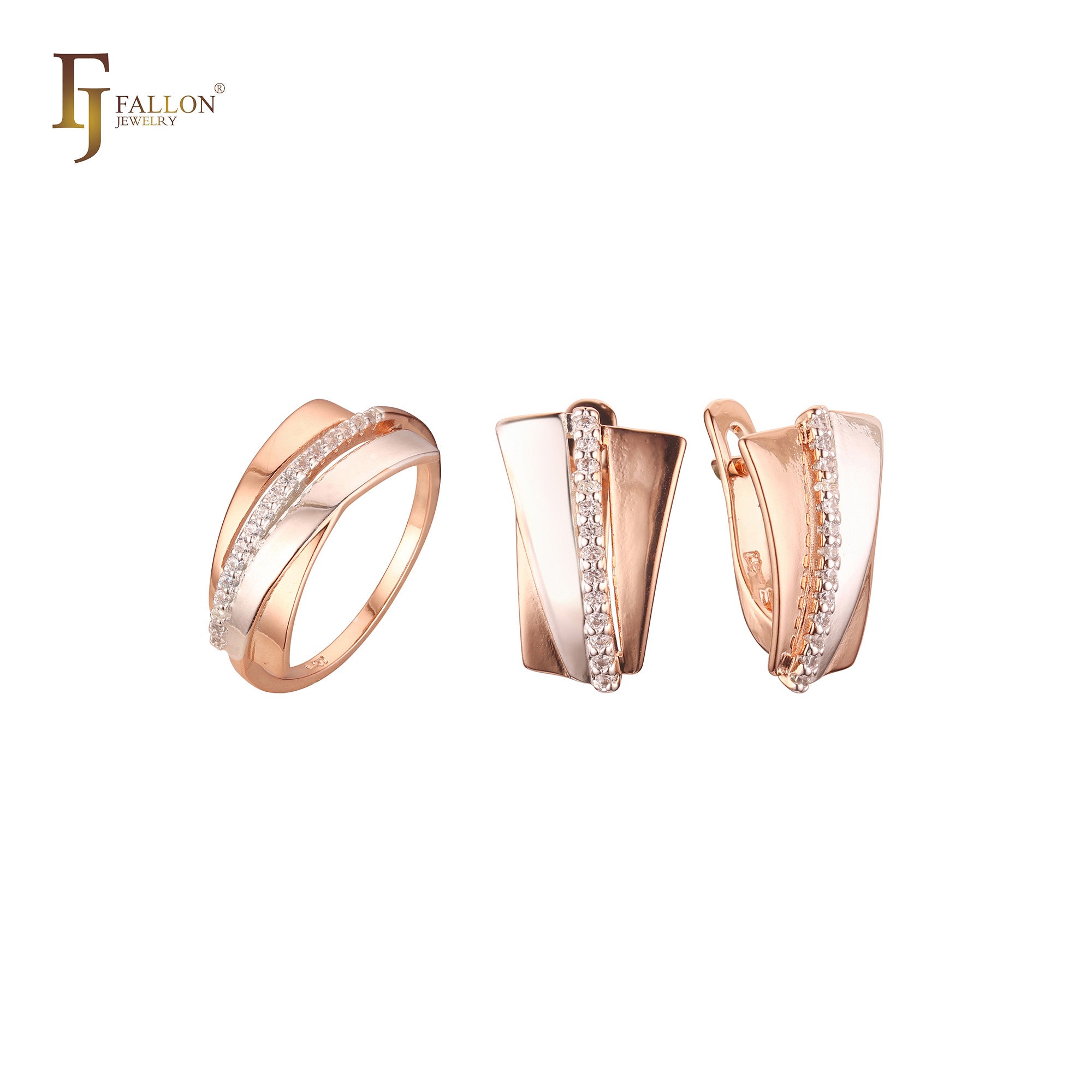 ¨¹berkreuztes Set aus Ros¨¦gold