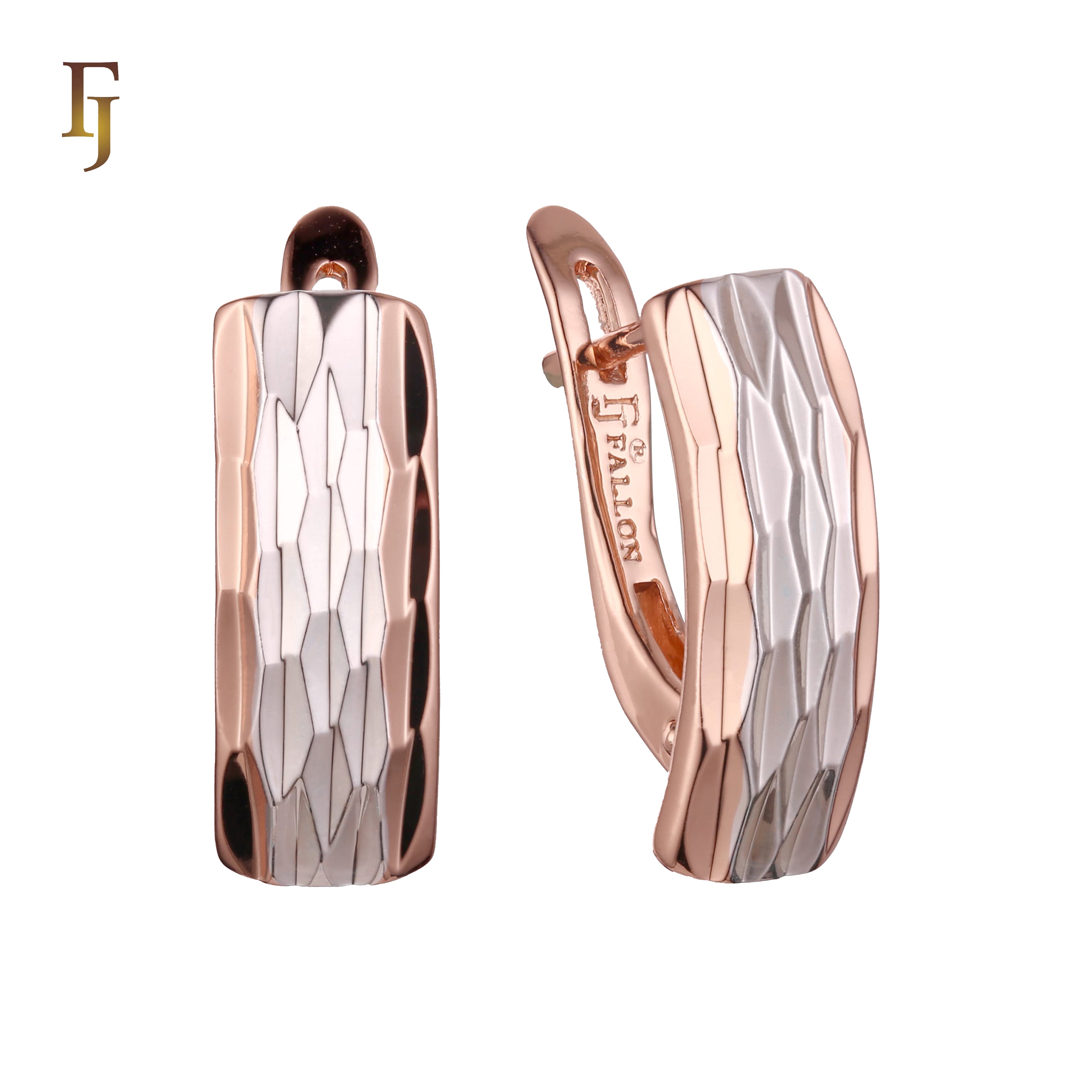 Aretes en Oro 14K, Oro Rosa, baño en dos tonos