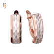 Aretes en Oro 14K, Oro Rosa, baño en dos tonos