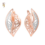 .Pendientes de filigrana en Oro Rosa, baño bicolor