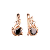 Pendientes Agile Birdy Solitaire en forma de lágrima, oro rosa, bicolor