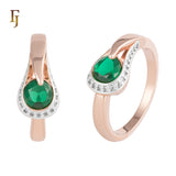 Solitario bicolor en oro rosa con grandes piedras